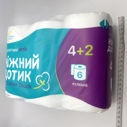 Туалетний папір Ніжний дотик 4+2  2шари 6 рул	