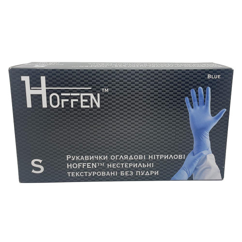 Рукавиці нітрілові Hoffen 100шт С Сині