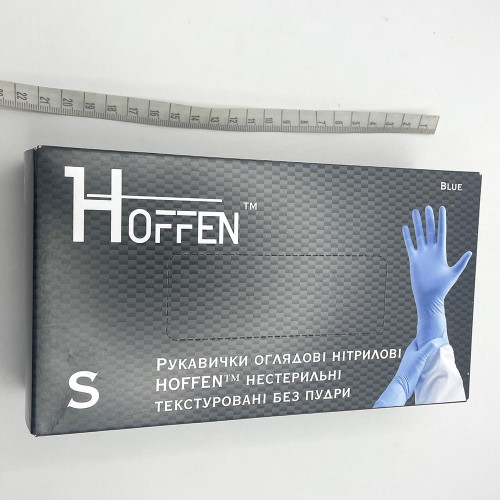 Рукавиці нітрілові Hoffen 100шт С Сині