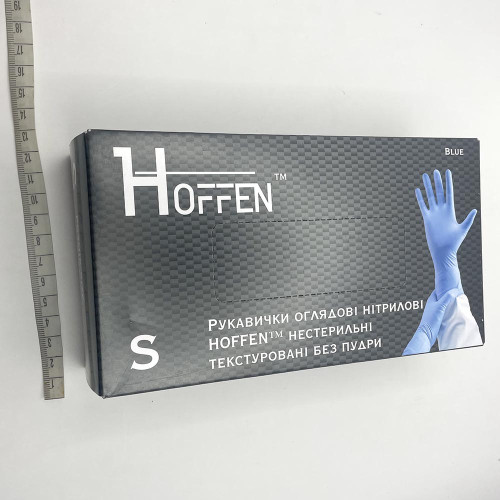 Рукавиці нітрілові Hoffen 100шт С Сині