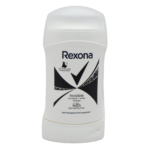 Дезодорант стік Rexona 50мл Невидимий на чорному і білому