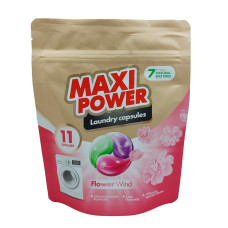 Капсули для прання Maxi Power 11шт Універсал Квітковий Вітер