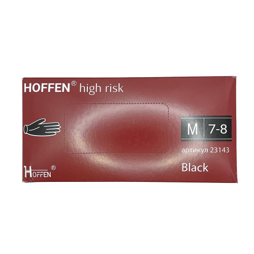 Рукавиці латексні Hoffen 50шт М Чорні