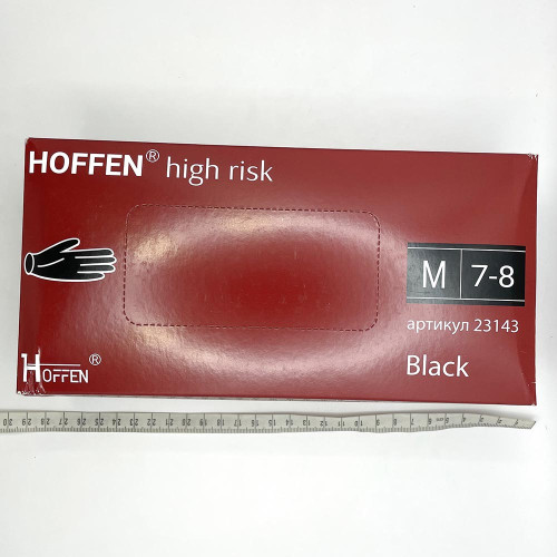 Рукавиці латексні Hoffen 50шт М Чорні