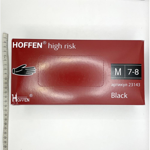 Рукавиці латексні Hoffen 50шт М Чорні