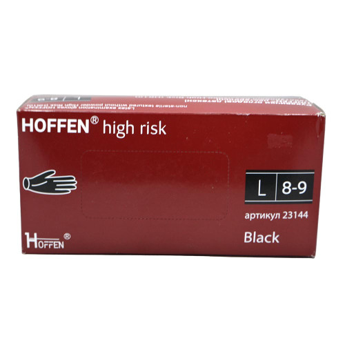 Рукавиці латексні Hoffen 50шт Л Чорні