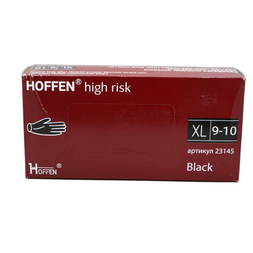 Рукавиці латексні Hoffen 50шт ХЛ Чорні