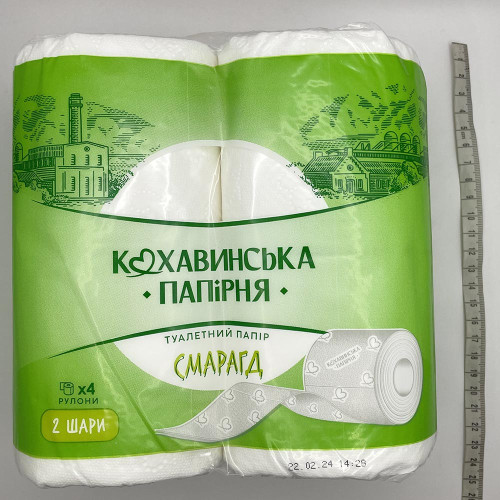 Туалетний папір Каховинка 4шт 2-х шаровий Целюлоза Смарагд