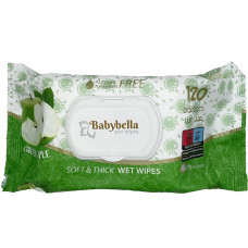 Вологі серветки Babybella 120шт Зелене Яблуко