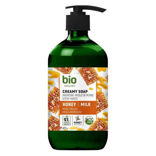Рідке мило Bio Naturell 473мл мед та молоко, дозатор