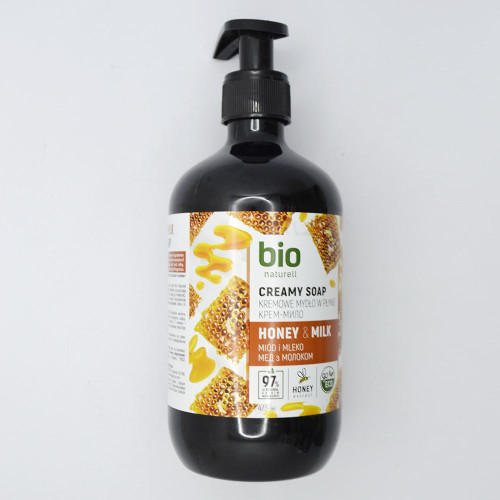 Рідке мило Bio Naturell 473мл мед та молоко, дозатор