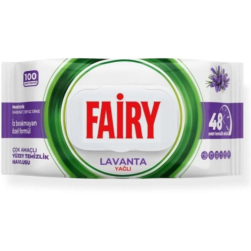 Вологі серветки для прибирання Fairy 100шт Лаванда