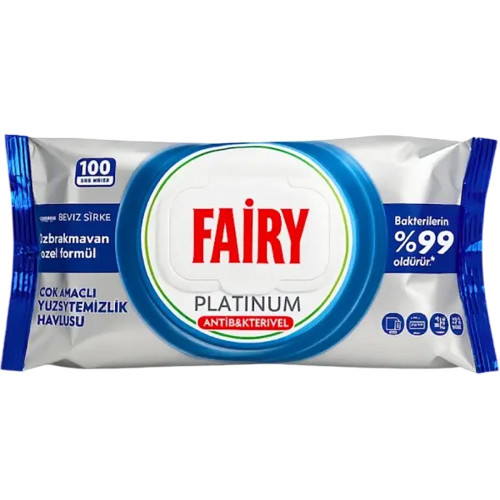 Вологі серветки для прибирання Fairy 100шт Платінум
