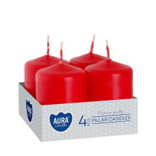 Свічки Aura 4шт Червоні 5,5см