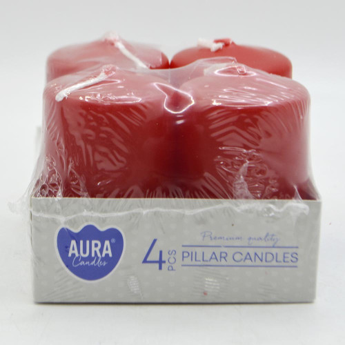 Свічки Aura 4шт Червоні 5,5см