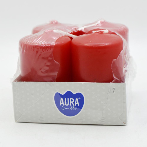 Свічки Aura 4шт Червоні 5,5см