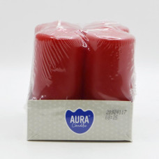 Свічки Aura 4шт Червоні 8см