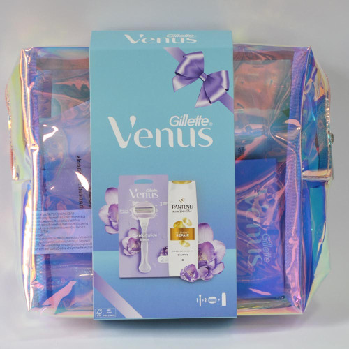 Подарунковий набір Gillette Venus 3 предмета (Косметичка,станок та шампунь)
