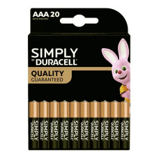 Батарейки Duracell 20шт ААА 20 1,5В алкалінові міні пальчик