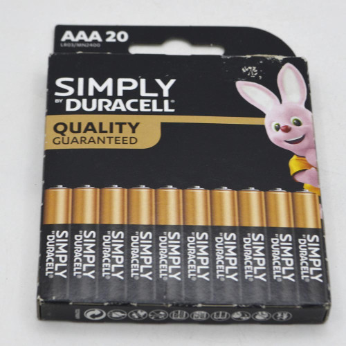 Батарейки Duracell 20шт ААА 20 1,5В алкалінові міні пальчик