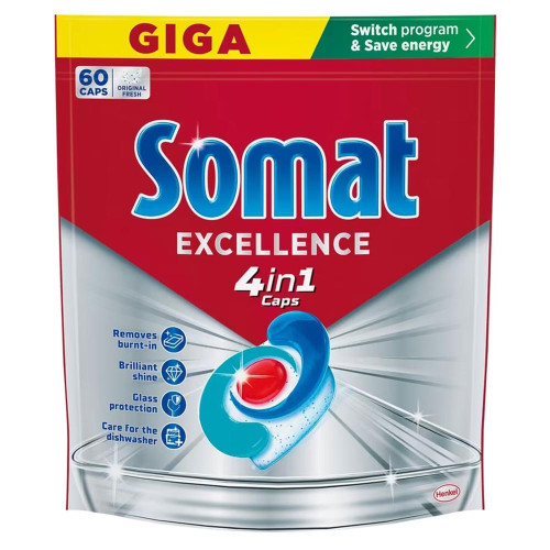 Таблетки для посудомийних машин Somat Екселенц 60шт