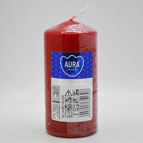 Свічка Aura 1шт Червона 10см бочечка