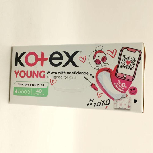 Щоденні прокладки Kotex 40шт Янг Слім Нормал