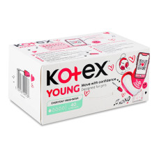 Щоденні прокладки Kotex 40шт Янг Слім Нормал