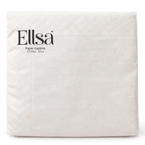 Серветки для столу Ellsa 33*33см 20шт Білі