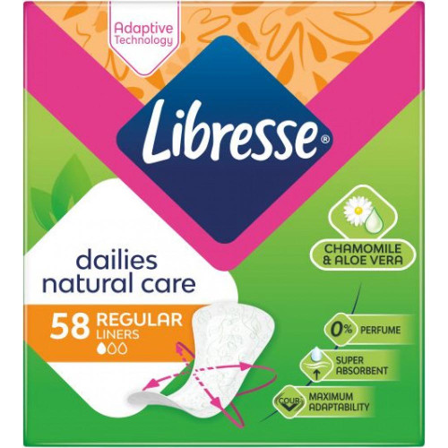 Щоденні прокладки Libresse 58шт Natural Care