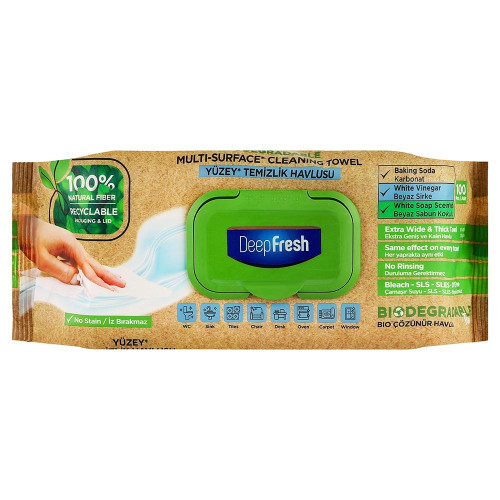 Вологі серветки для очищення поверхонь Deep Fresh 100шт Біорозкладні