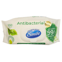 Вологі серветки Smile 100шт Антибактеріальні