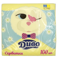 Серветки для столу Диво 100шт 1шарові Жовті