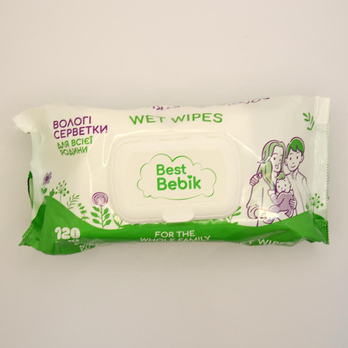 Вологі серветки BEST BEBIK 120шт Для всієї родини