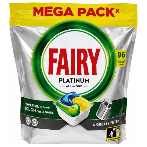 Капсули для посудомийних машин Fairy Платінум 96шт Лимон