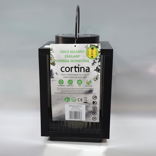 Лампадка Cortina 1шт Велика Чорна на сонячій батарейці 43188